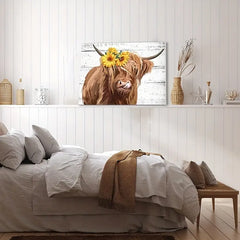 Rustic Cow & Sunflower Canvas