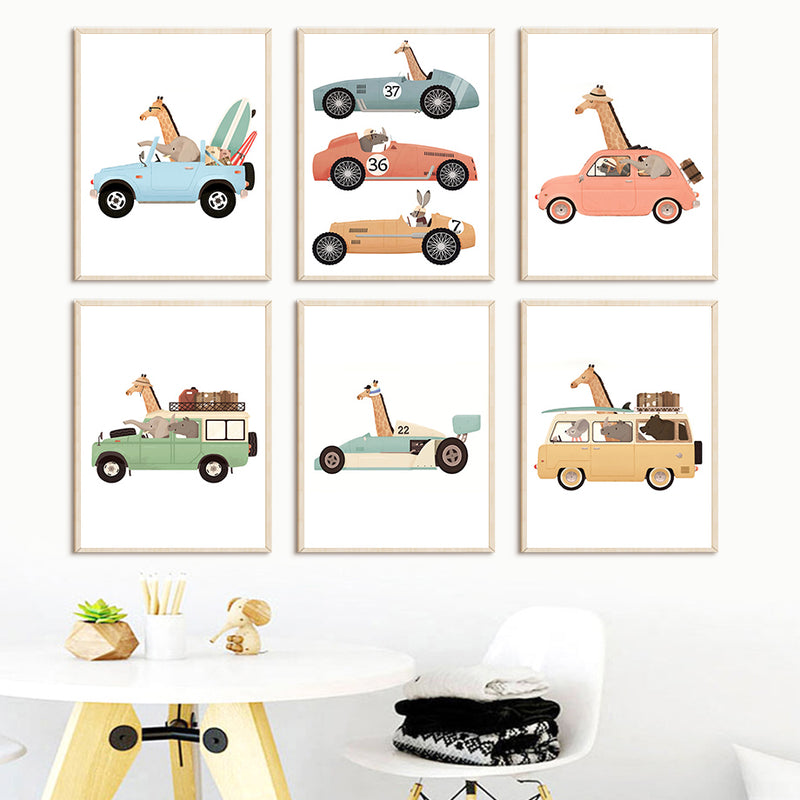 Wheels & Whiskers Wall Art Canvas Painting