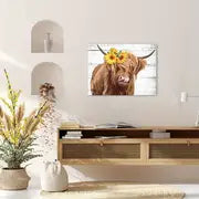 Rustic Cow & Sunflower Canvas