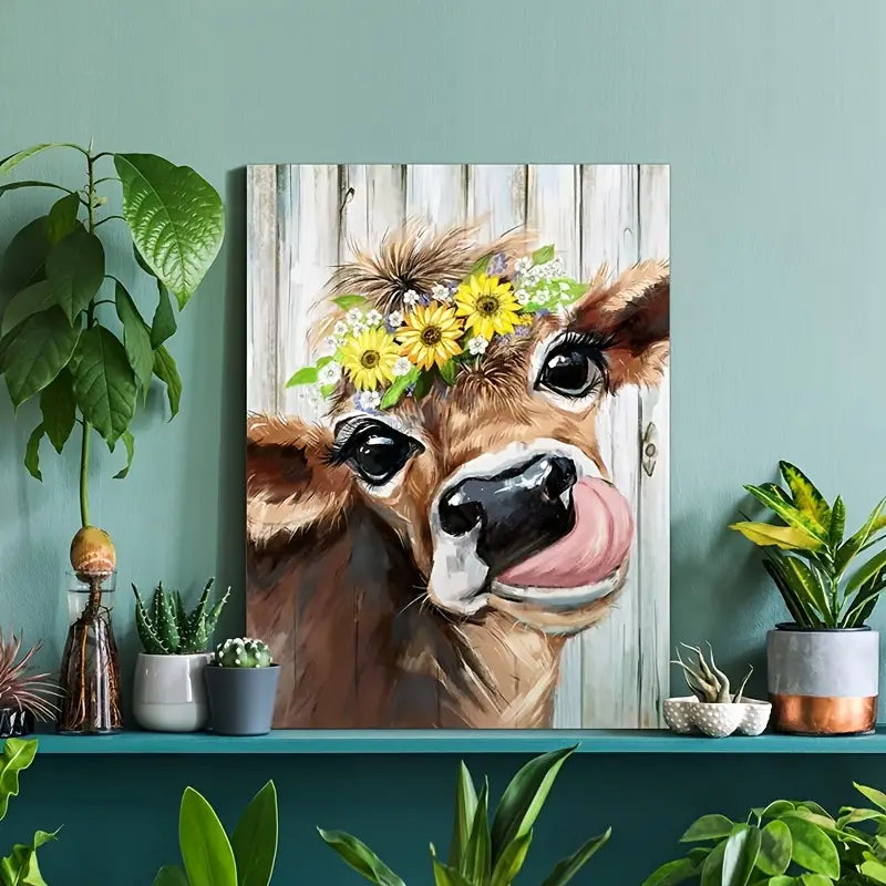 Sunflower Patch Cow Pal Canvas Art